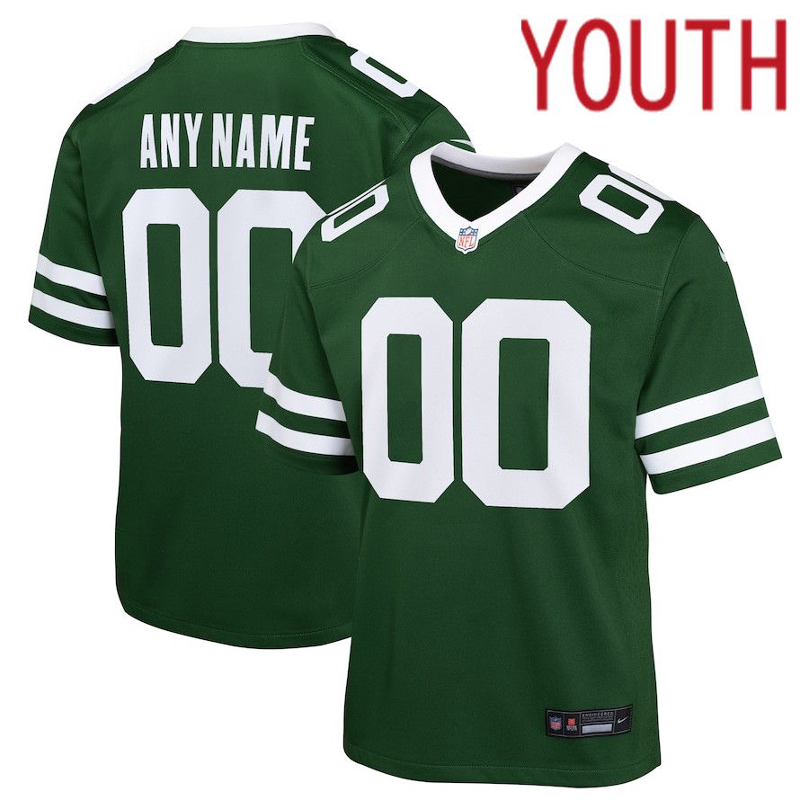 Youth New York Jets Nike Legacy Green Custom Game NFL Jersey->customized nfl jersey->Custom Jersey